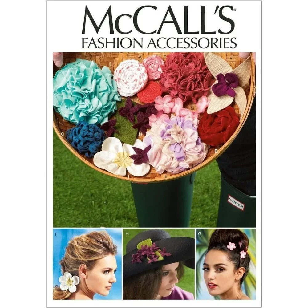 McCalls Sewing Pattern 6763‎ Flowers Hair Hat Accessories